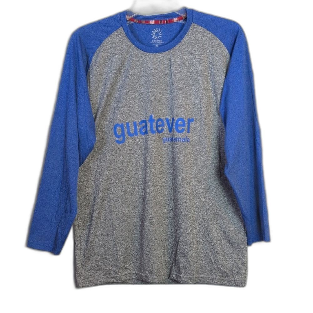 Eclipse Guatever Guatamala Blue Gray Long Sleeve Tee Men's XL